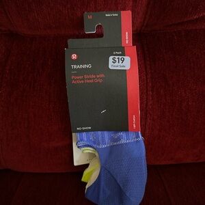 Lululemon No-Show Training Socks - Power Stride with Active Heel Grip - 3 Pack